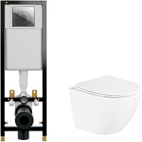 Комплект унитаза BelBagno Uno BB3105CHR/SC с инсталляцией Cersanit Black 35 S-IN-BLACK-Cg-w