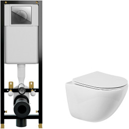 Комплект унитаза BelBagno Amanda BB051CHR+BB051SC с инсталляцией Cersanit Black 35 S-IN-BLACK-Cg-w