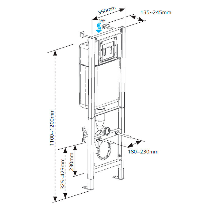 Комплект унитаза BelBagno Amanda BB051CHR+BB051SC с инсталляцией Cersanit Black 35 S-IN-BLACK-Cg-w