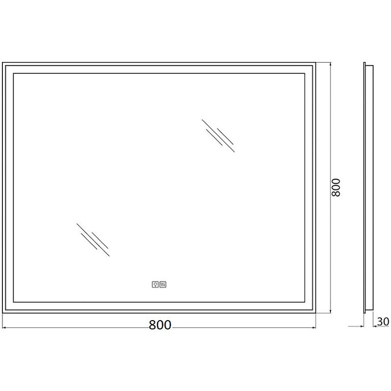 Зеркало BelBagno SPC-GRT-800-800-LED-TCH-WARM с подсветкой