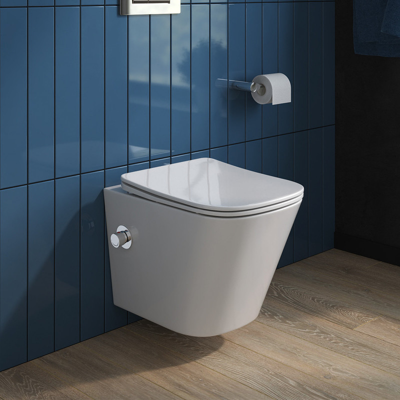 Унитаз биде BelBagno Due BB3103CHR-BS/SC подвесной