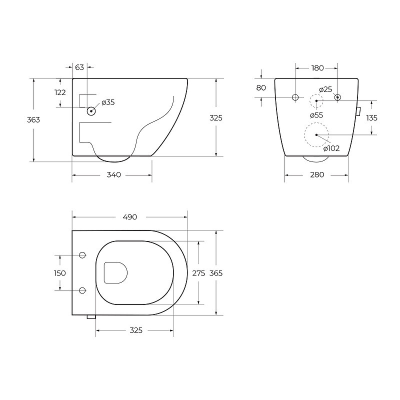 Унитаз биде BelBagno Uno BB3105CHR-BS/SC подвесной