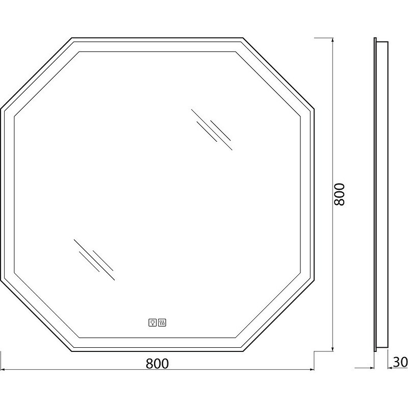 Зеркало BelBagno 80 SPC-OTT-800-800-LED-TCH-WARM с подсветкой с подогревом