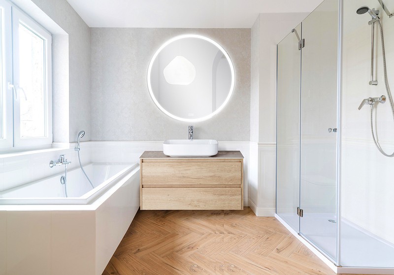 Зеркало BelBagno 100 SPC-RNG-1000-LED-TCH-WARM с подсветкой с подогревом