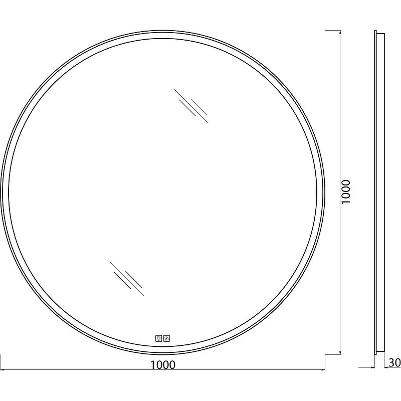 Зеркало BelBagno 100 SPC-RNG-1000-LED-TCH-WARM с подсветкой с подогревом