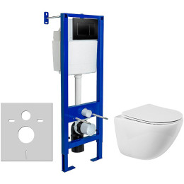 Комплект унитаза BelBagno Amanda BB051CHR+BB051SC с инсталляцией Berges Atom 410 040332