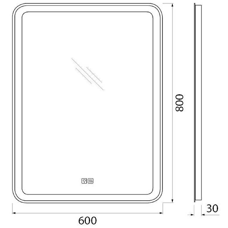 Зеркало BelBagno SPC-MAR-600-800-LED-TCH-WARM с подсветкой
