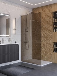 Душевая перегородка BelBagno Uno 100 UNO-L-1-TB-100-BR-Cr
