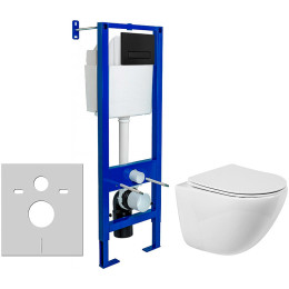 Комплект унитаза BelBagno Amanda BB051CHR+BB051SC с инсталляцией Berges Atom 410 040340