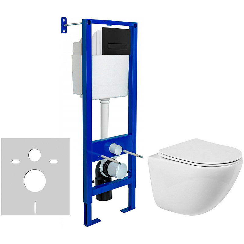 Комплект унитаза BelBagno Amanda BB051CHR+BB051SC с инсталляцией Berges Atom 410 040340