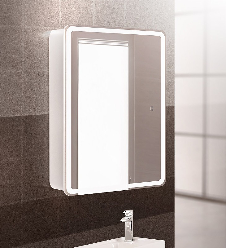 Зеркальный шкаф BelBagno Marino 60 SPC-MAR-600/800-1A-LED-TCH с подсветкой
