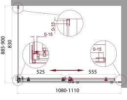 Душевой уголок BelBagno Acqua 110х90 ACQUA-AH-1-110/90-C-Cr