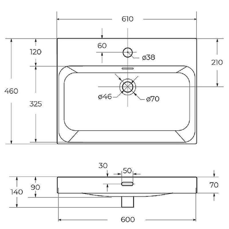Раковина BelBagno Marino-Cer 60 BB-8078-60