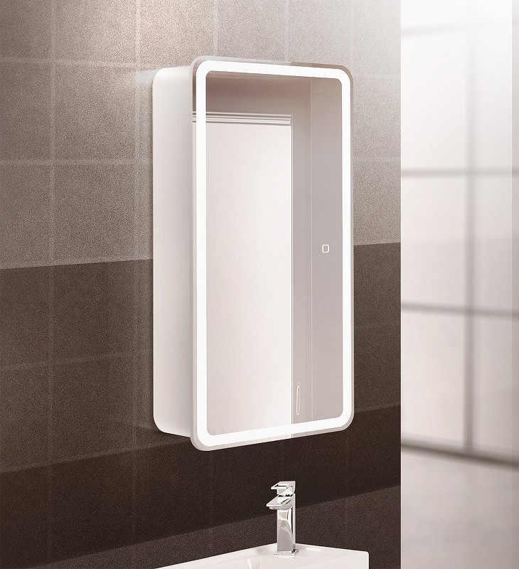 Зеркальный шкаф BelBagno Marino 40 SPC-MAR-400/800-1A-LED-TCH с подсветкой