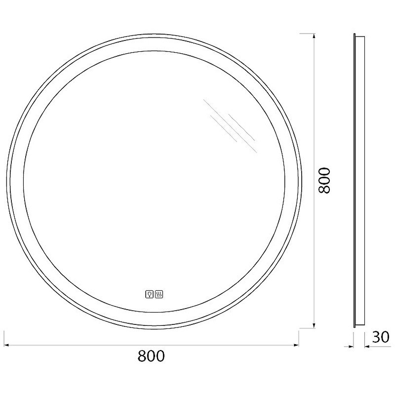Зеркало BelBagno SPC-RNG-800-LED-TCH-WARM с подсветкой