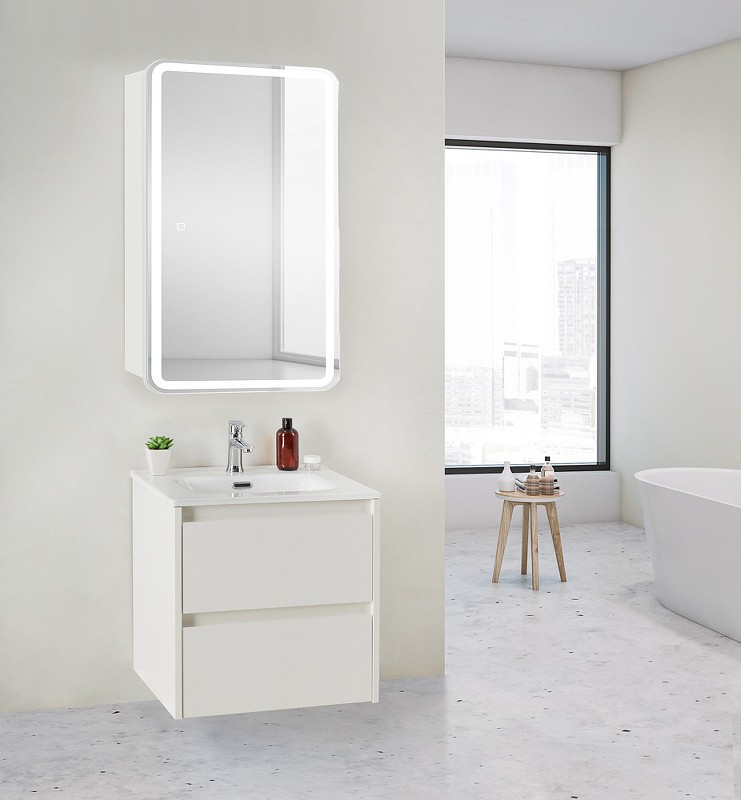 Зеркальный шкаф BelBagno Marino 50 SPC-MAR-500/800-1A-LED-TCH с подсветкой